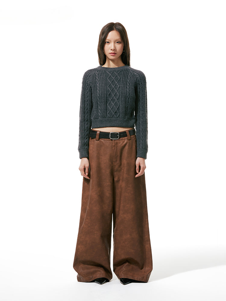 High Waist Genuine Sheepskin OL Pencils Slim Casual Autumn Winter Pants