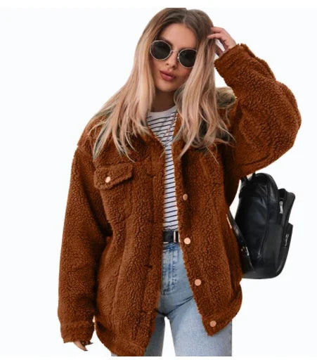 Women Clothing Fur Coat Winter Coats Women's High-end Personality Loose Wool Coat