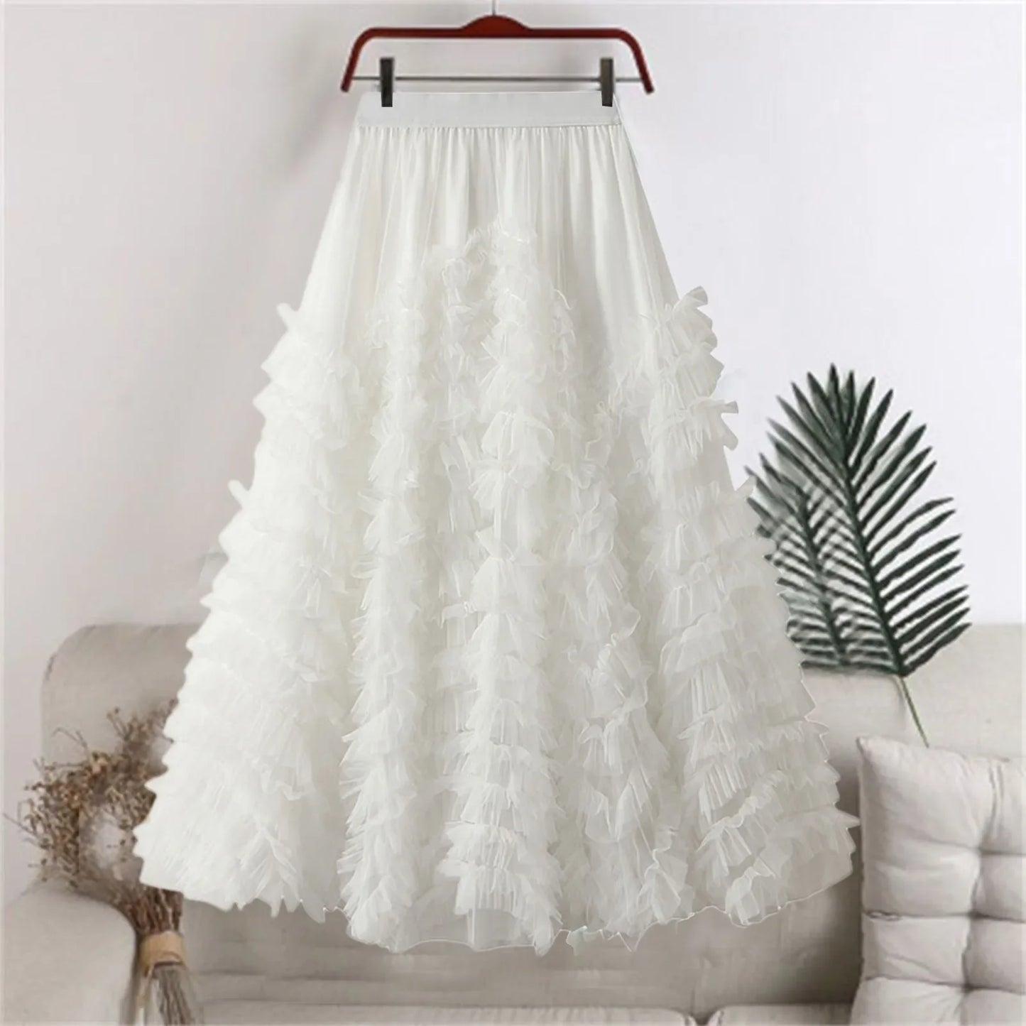 Fashion Irregular Elegant Style High Waist Cocktail Party Wedding Flared A Line Midi Women's Skirt