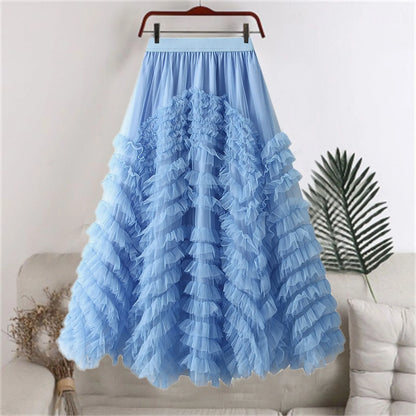 Fashion Irregular Elegant Style High Waist Cocktail Party Wedding Flared A Line Midi Women's Skirt