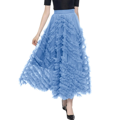 Fashion Irregular Elegant Style High Waist Cocktail Party Wedding Flared A Line Midi Women's Skirt