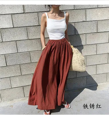 Casual Long Skirts Women Denim Skirt Streetwear High Waisted Jeans Maxi Mujer Spring Summer Skirt