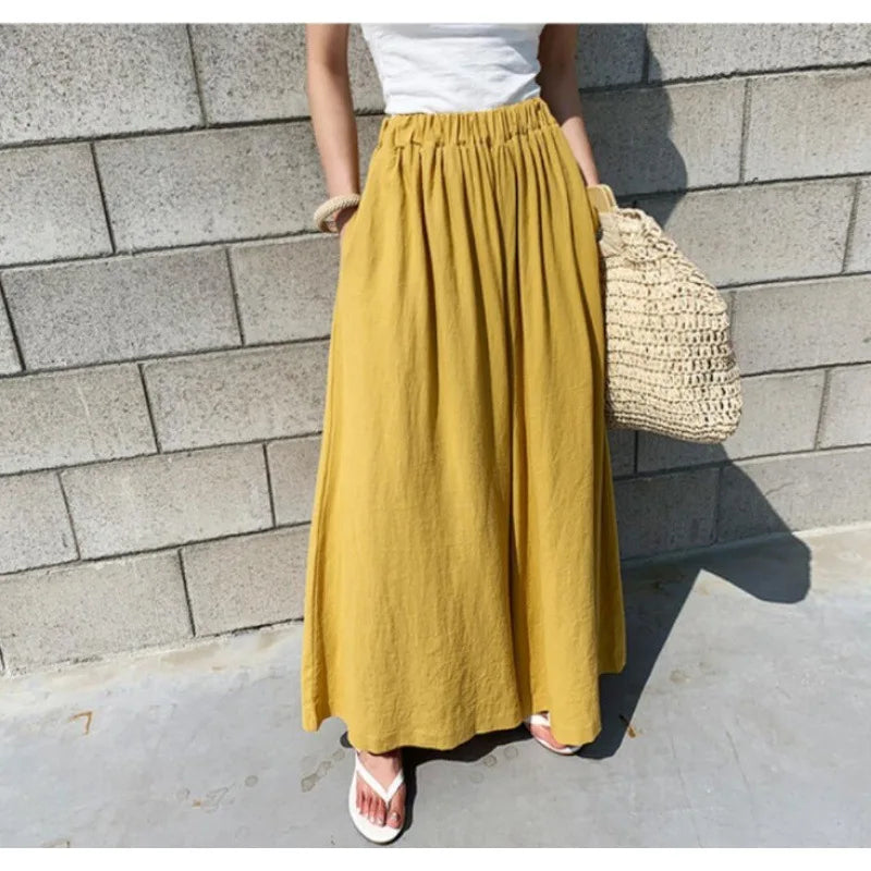 Casual Long Skirts Women Denim Skirt Streetwear High Waisted Jeans Maxi Mujer Spring Summer Skirt