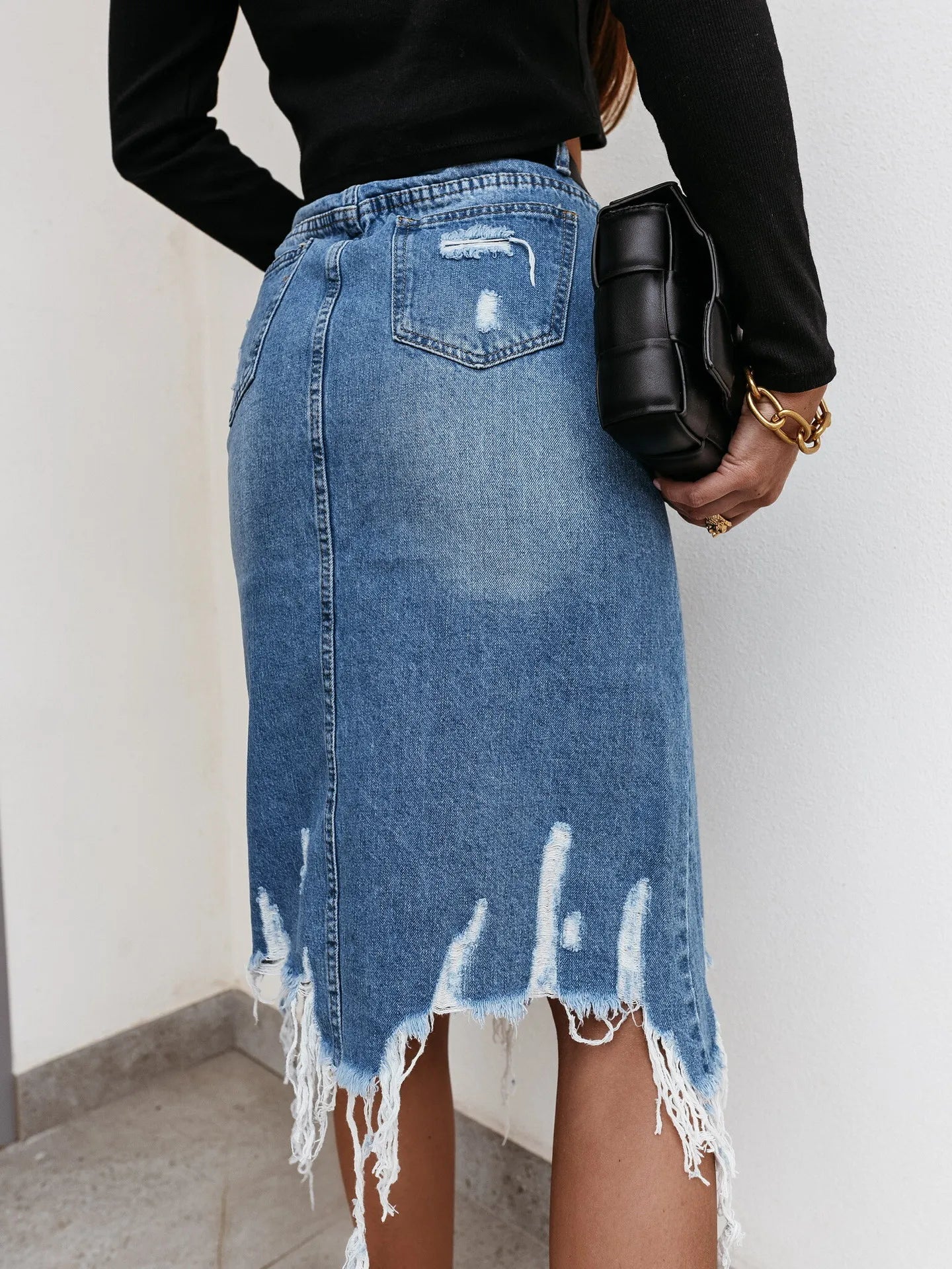 Women Denim Irregular Pleated Mini Fashion Streetwear Girl Vintage Skirt