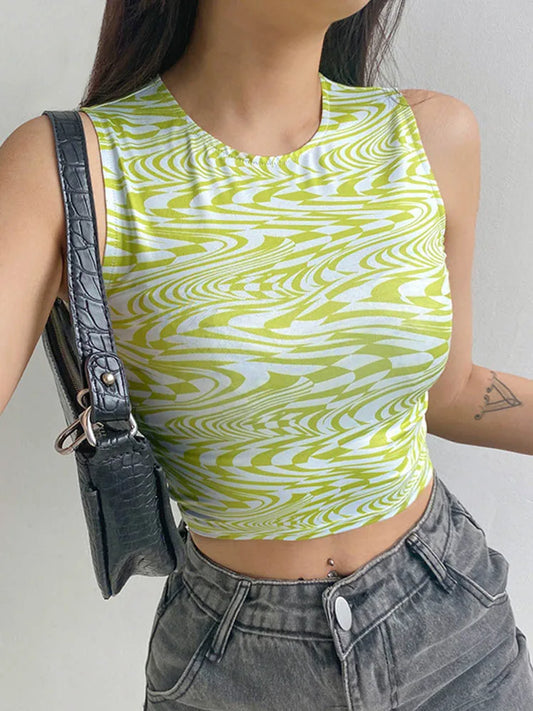 Striped Print Crop Top