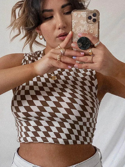 Striped Print Crop Top