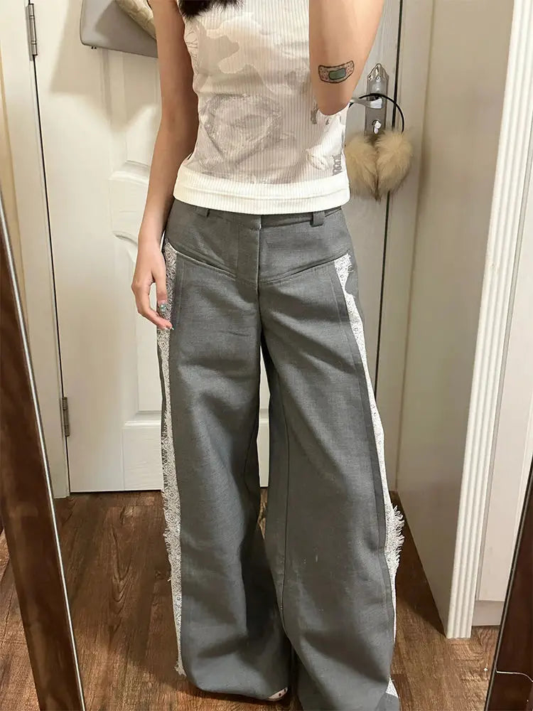 Women Y2k Baggy High Waist Wide Leg Trousers Oversize Office Harajuku Pants