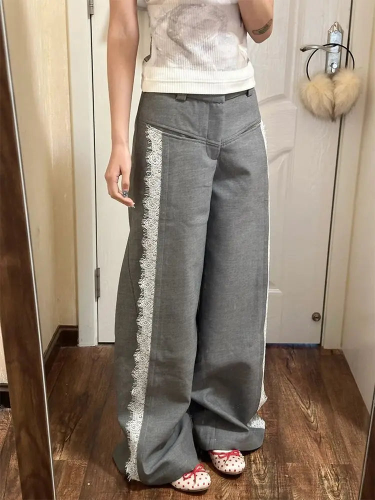 Women Y2k Baggy High Waist Wide Leg Trousers Oversize Office Harajuku Pants