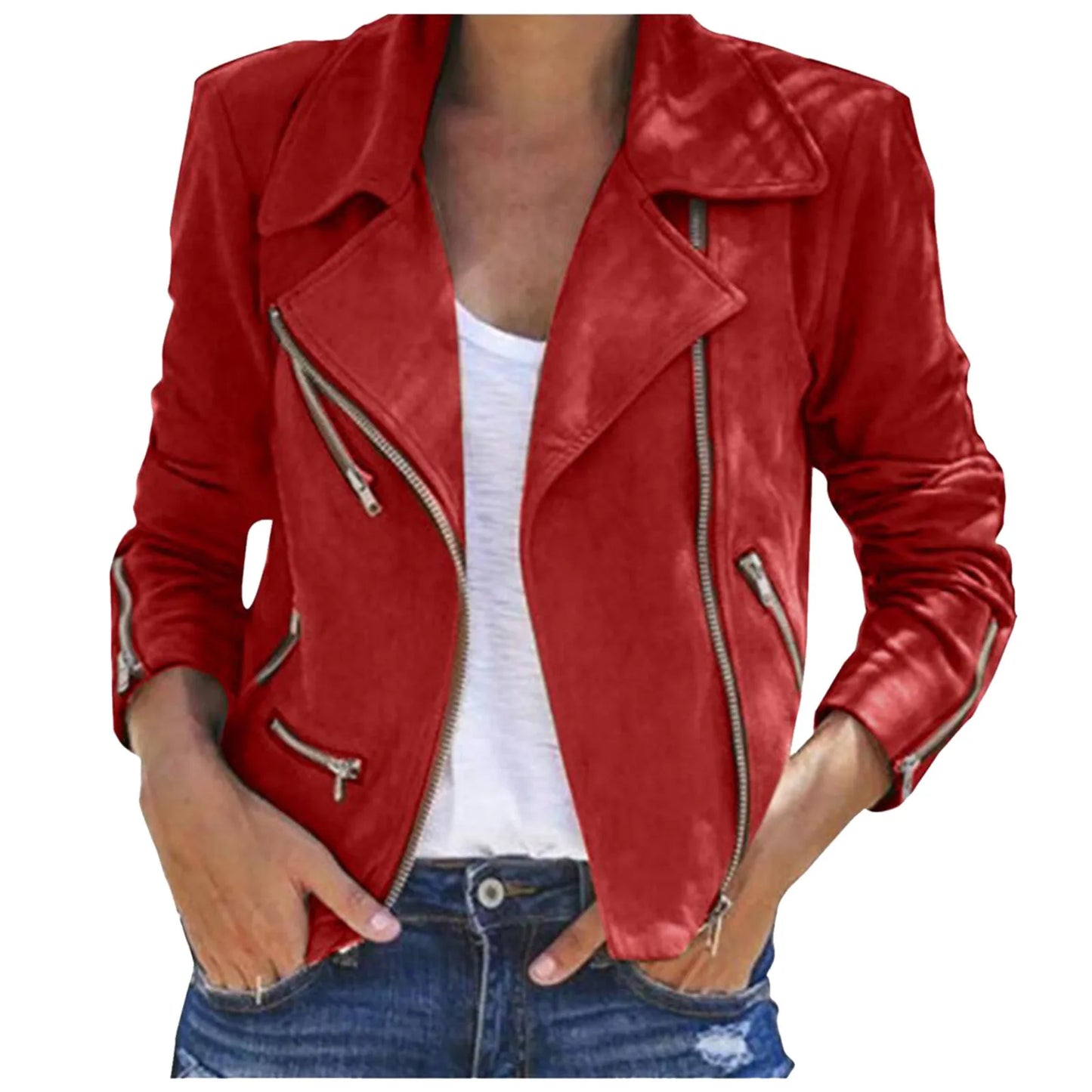 Chic Stylish Elegant Trendy Sophisticated Sleek Motorcycle Long Sleeve Warm Winter Outer Jacket