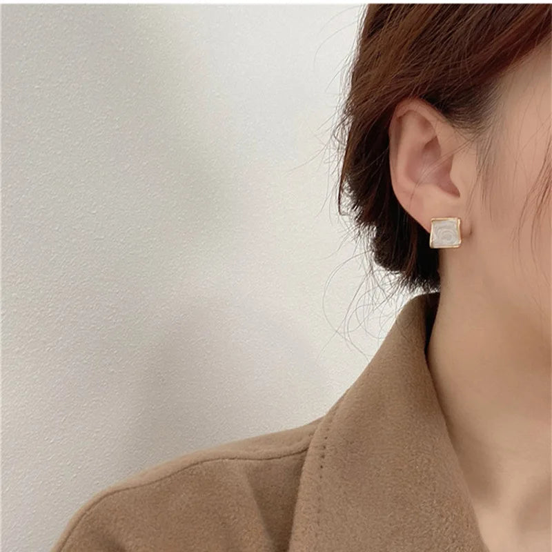 Lozenge Square Female Fashion Lady Geometric Sexy Contracted Earring