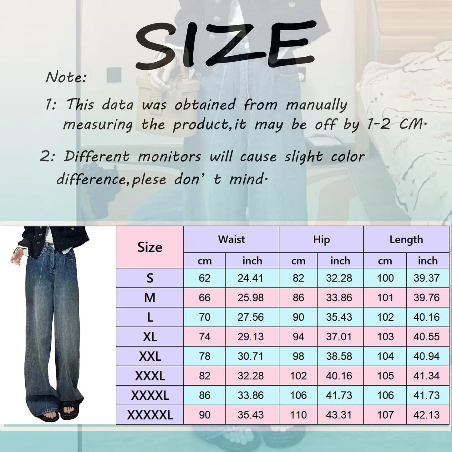 Girl Gothic Streetwear Jeans Wide Leg Women Baggy Trousers High Waist Suitable Vintage Denim E Pants