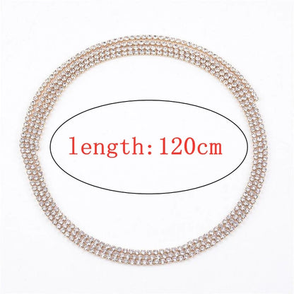 European Wild Crystal Rhinestone Chokers Flash Clavicle Thin Long Party Necklake