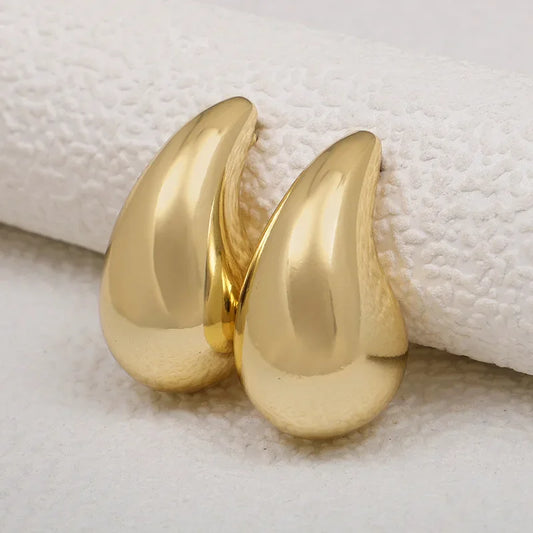 Exaggerate Big Gold Oversize Thick Stainless Steel Earring