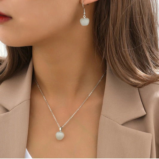 Elegant Opal Sets Women Statement Earring Wedding Fashion Necklace