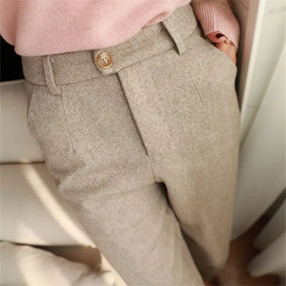 Fashion Office Wear High Waist Casual Harem Pencil Trousers Autumn Winter Pants