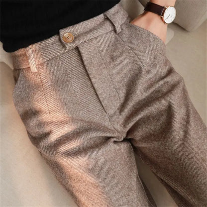 Fashion Office Wear High Waist Casual Harem Pencil Trousers Autumn Winter Pants