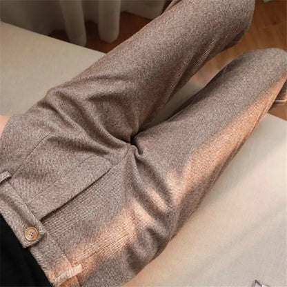 Fashion Office Wear High Waist Casual Harem Pencil Trousers Autumn Winter Pants