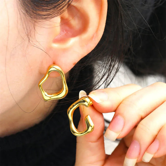 Punk Irregular Liquid Hip-Hop Personality Hollow Party Fashion Earring