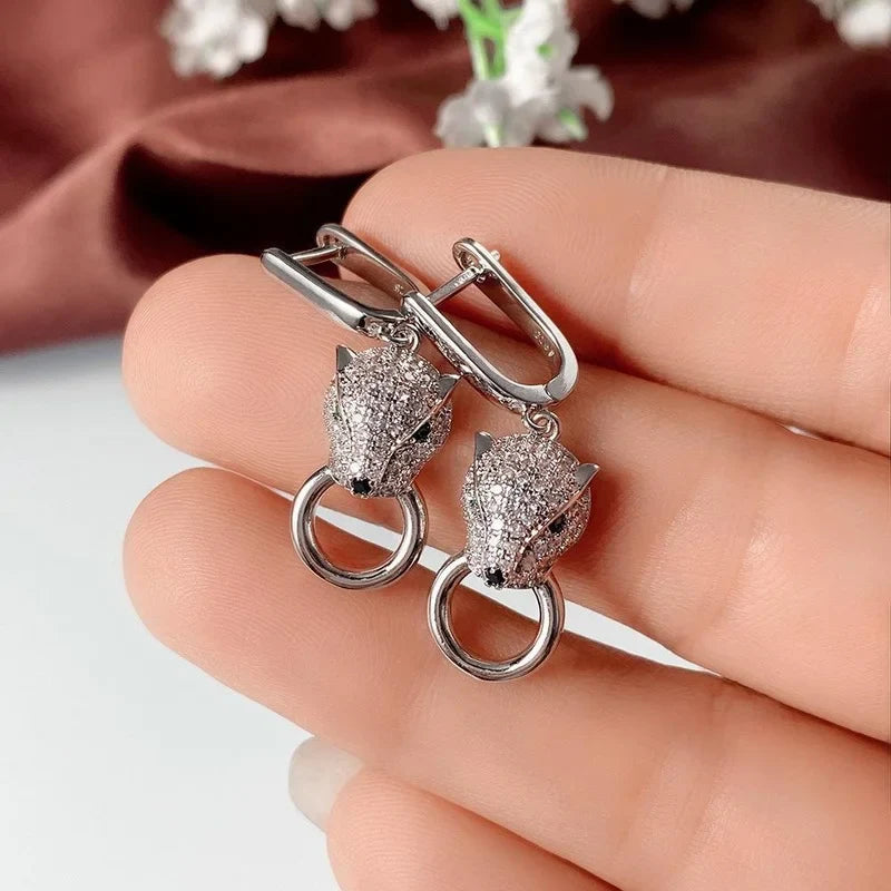 Banquet Party Cheetah Trendy Quality Gorgeous Wedding Zircon Fashionable Luxury Earring