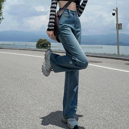 High Stretch Loose Straight Fashion Denim Jeans