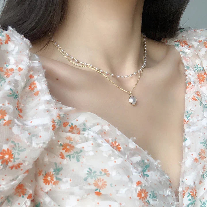 Simulated Pearl Multilayer Statement Collar Femme Jewelry Kpop Necklace