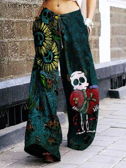 Skull Summer Dark Style Pants Print Rock Cargo Pants