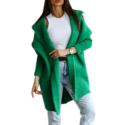 Cardigan Women Fashion Batwing Sleeve Sweaters Autumn New Hooded Sweater Coat