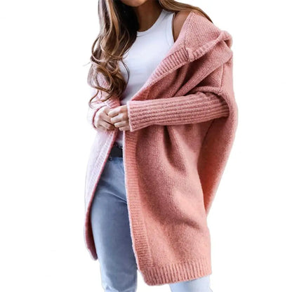 Cardigan Women Fashion Batwing Sleeve Sweaters Autumn New Hooded Sweater Coat