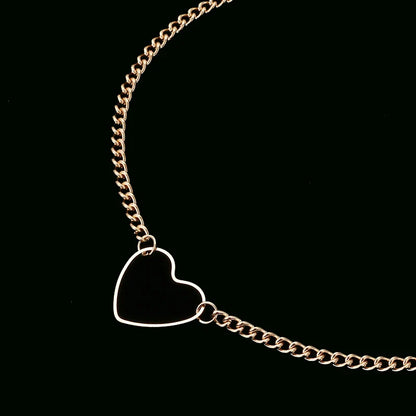 Hollow Heart Women Statement Dainty Pendant Necklake