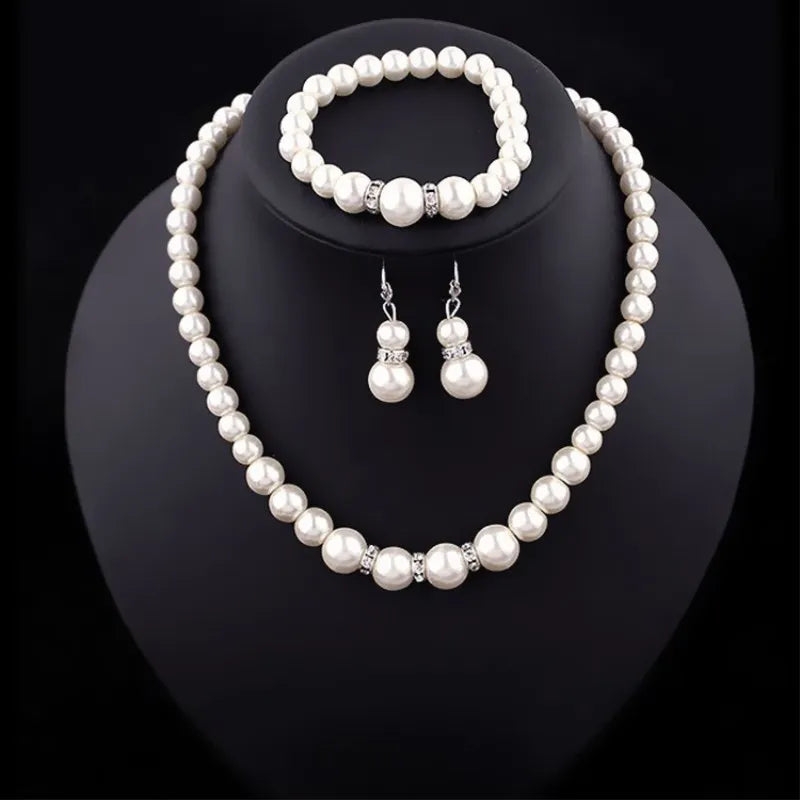 Bride Fashion Imitation Classic Pearl Suit Personality Wholesale Wild Sets Necklace