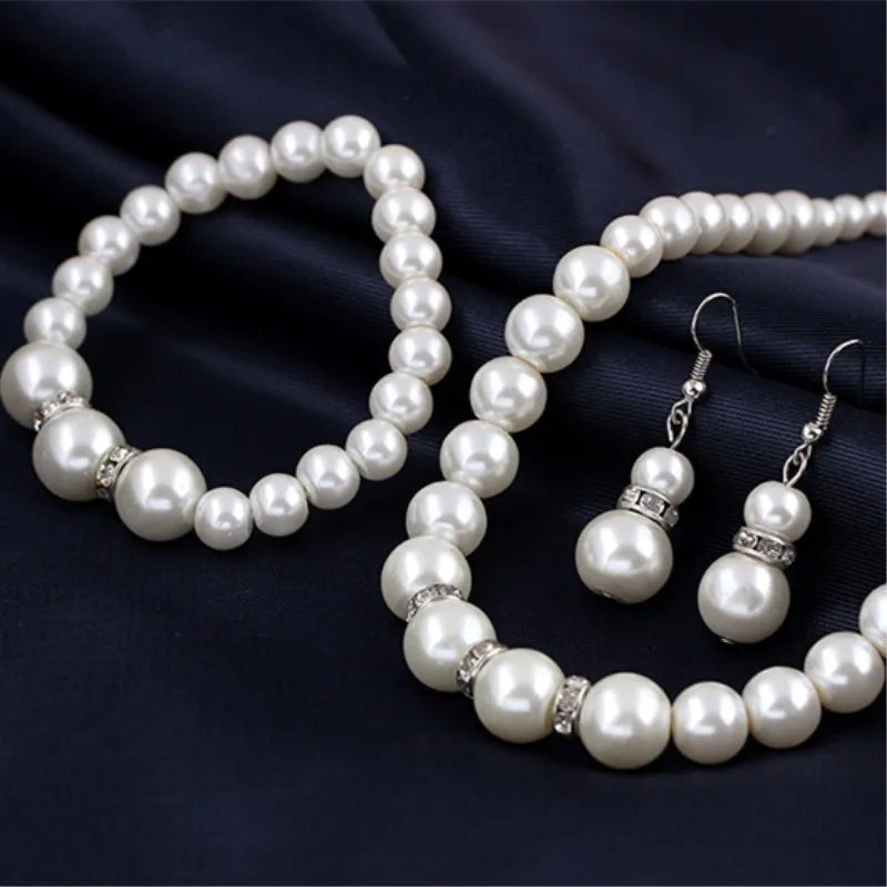 Bride Fashion Imitation Classic Pearl Suit Personality Wholesale Wild Sets Necklace