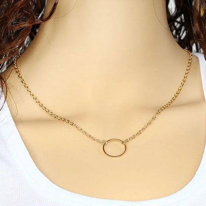 New Fashion Steampunk Cheap Round Minimalist Women Necklake