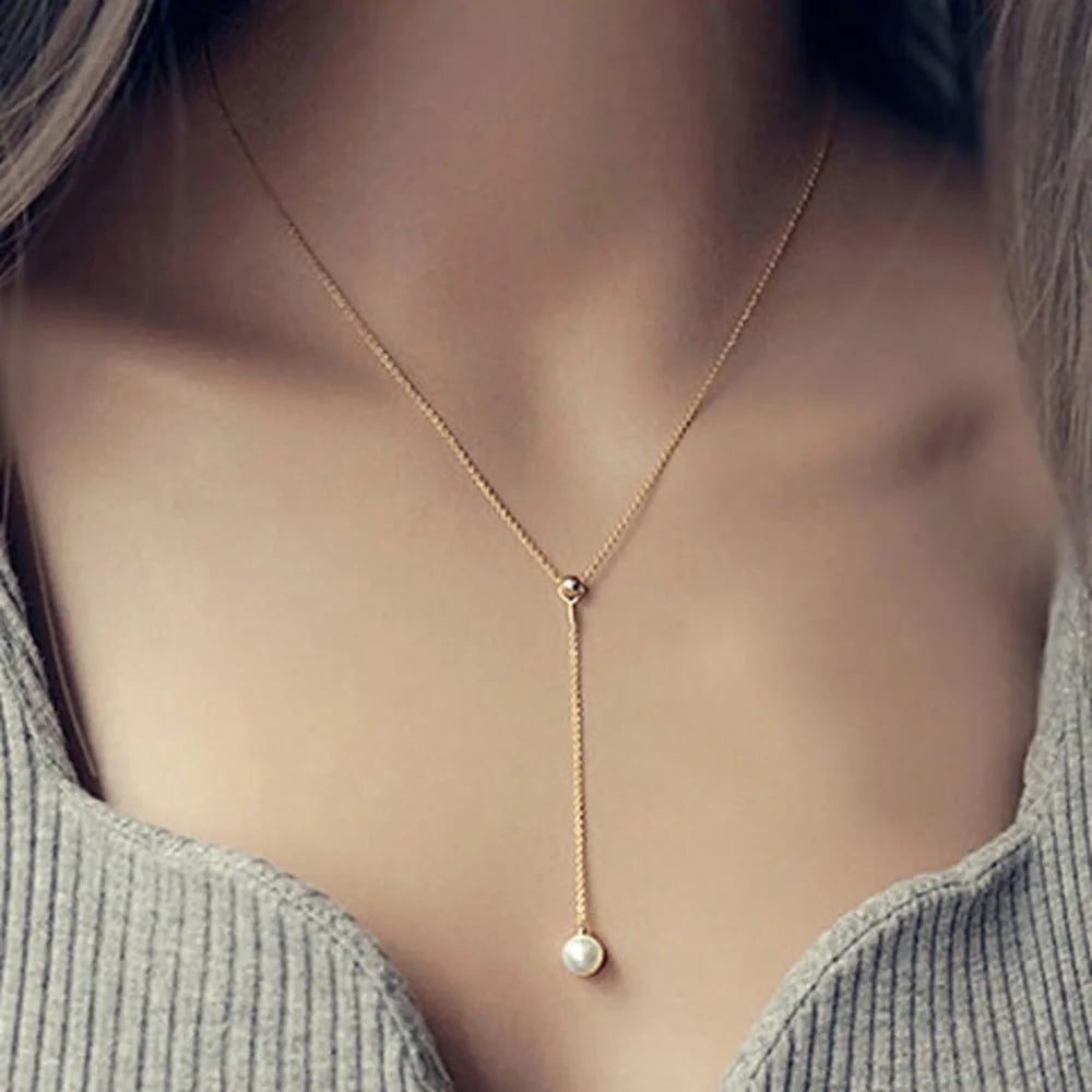 Pendants Simulated Pearl Women Boho Femme Bijoux Necklaces Necklace