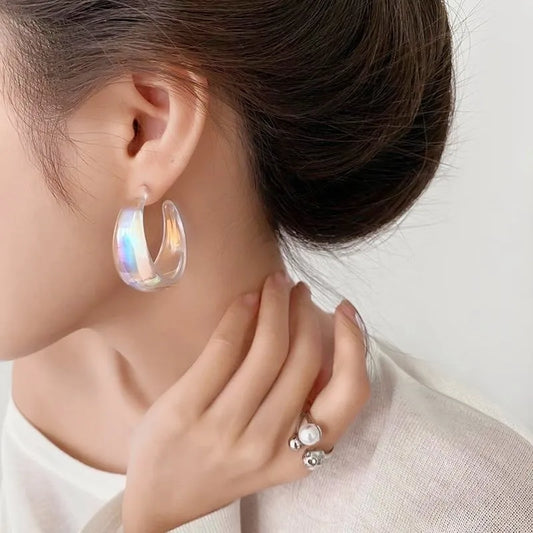 Korean Colorful Large Vintage Irregular Teardrop Dangle Fashion Earring