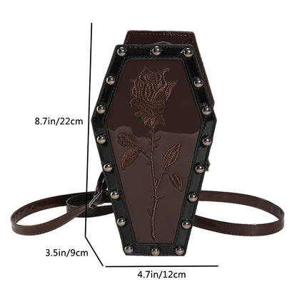 Novelty Coffin Sling Halloween Leather Gothic Spider PU Web Shape Bag