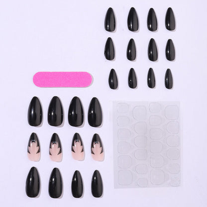 Halloween Press Pure on Almond Wearable Bat Dark Color Nail