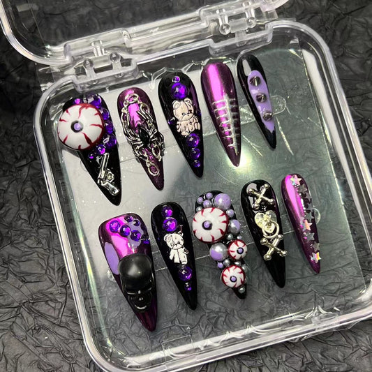 Halloween Dark on Handmade Wearable Exaggerated Press Nail