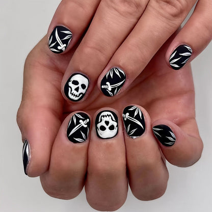 Halloween on Pink Dark Style Wearable Black Independent Press Nail