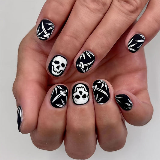 Halloween on Pink Dark Style Wearable Black Independent Press Nail