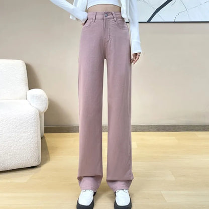 Pink Wide Leg High Waist Jeans