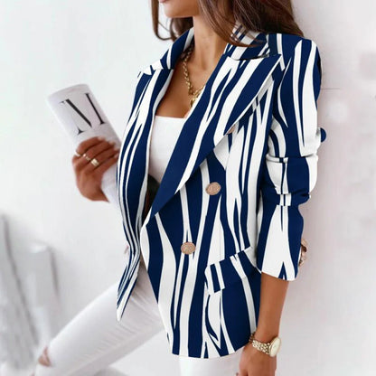 Women Spring Autumn Long Sleeve Casual Blazers Khaki Woman 2024 Fall Elegant Office Suit Coat