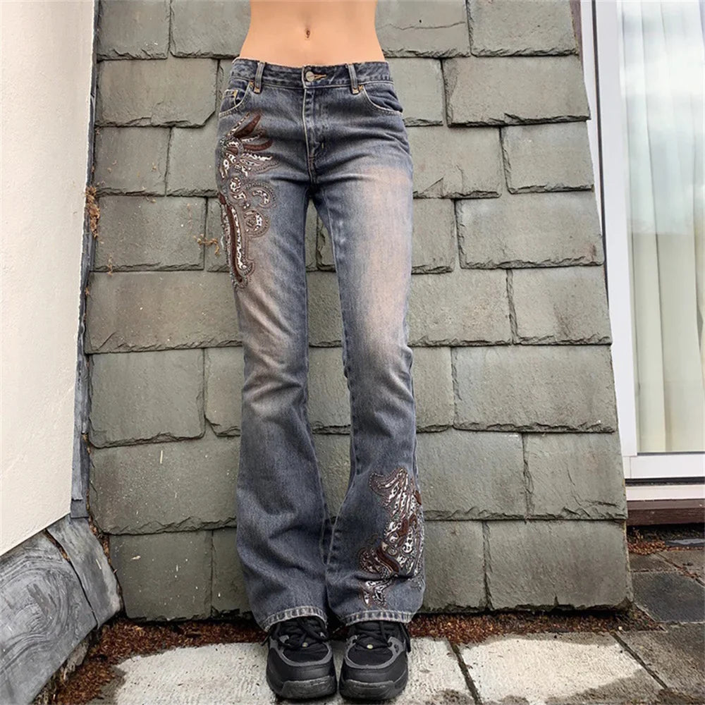 Punk Dark Denim Bandage Halloween Alt Pants