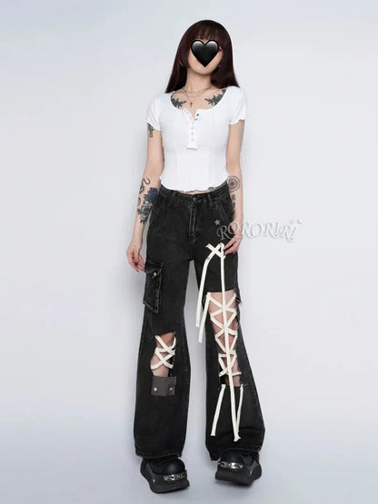 Grunge Halloween Ripped Hole Pants