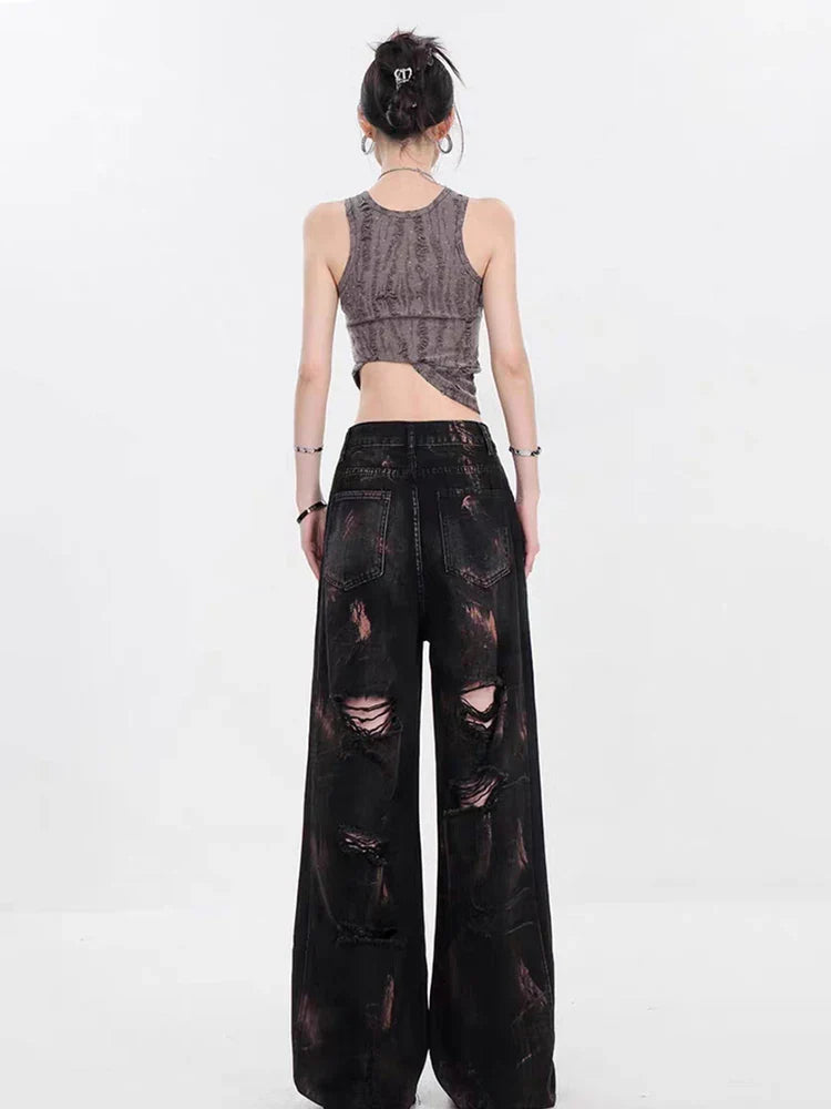 Graffiti Baggy Halloween Ripped Pants