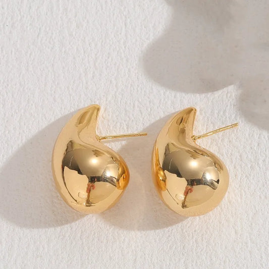Retro Hollow Teardrop Gold Silver Fashion Jewelry Earring