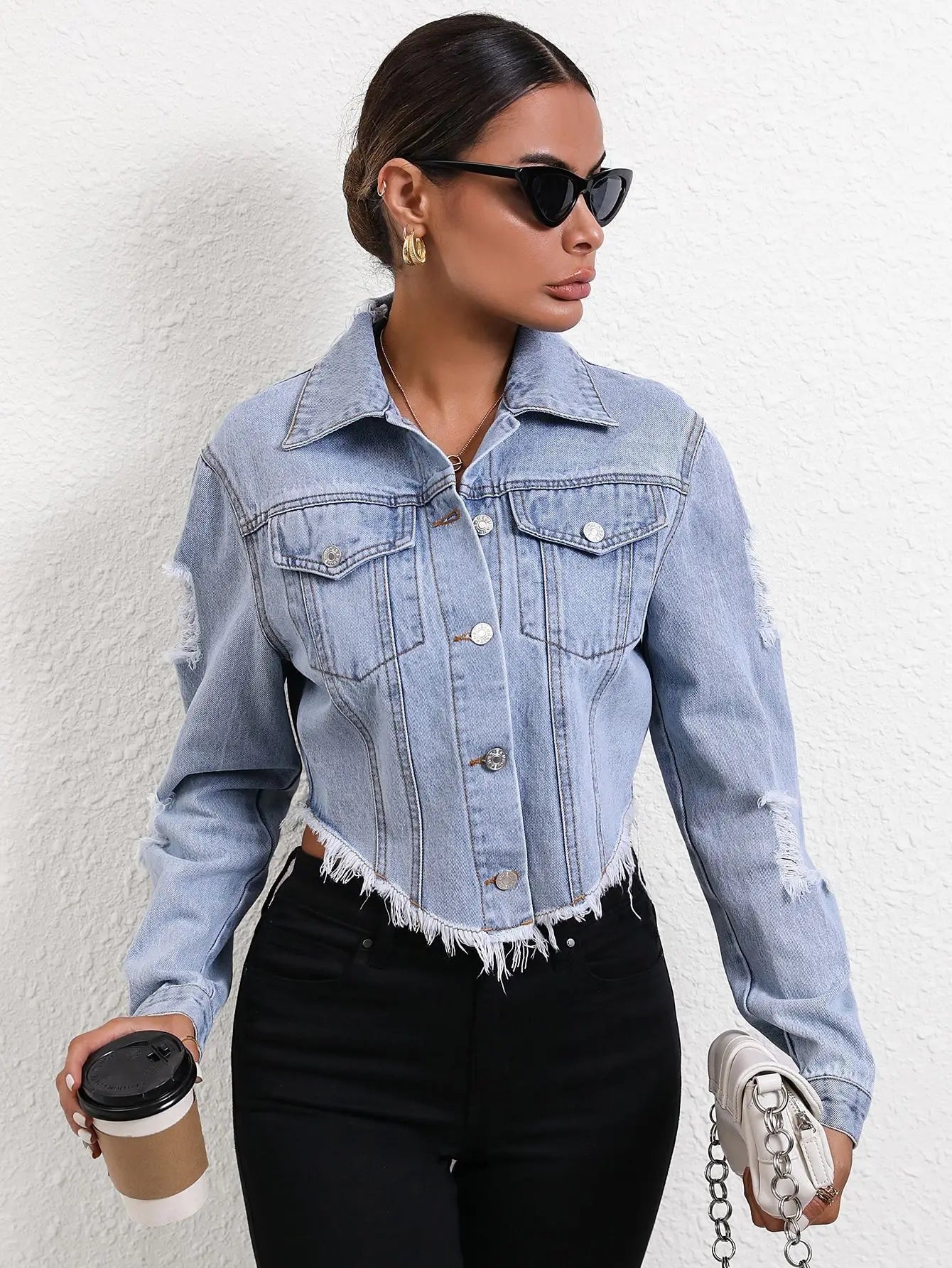 Versatile Denim Fringe Shirt European American Cross-border Best Seller Jacket