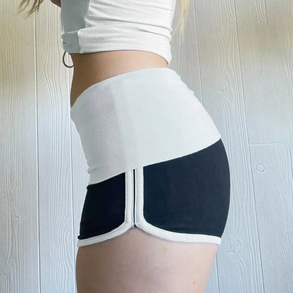 Peach Color Contrast High Waisted Skinny Yoga Pants