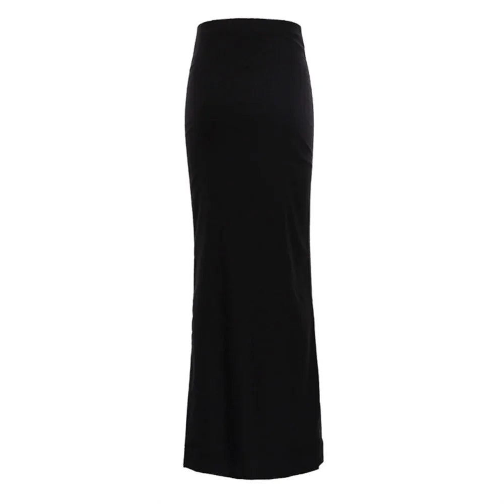 Sexy Tight Black Maxi Bodycon Thick Autumn Winter Long Package Hip Skirt