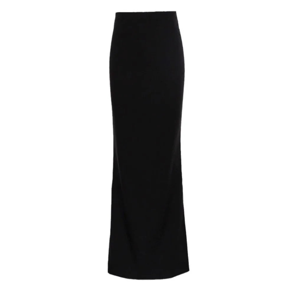 Sexy Tight Black Maxi Bodycon Thick Autumn Winter Long Package Hip Skirt