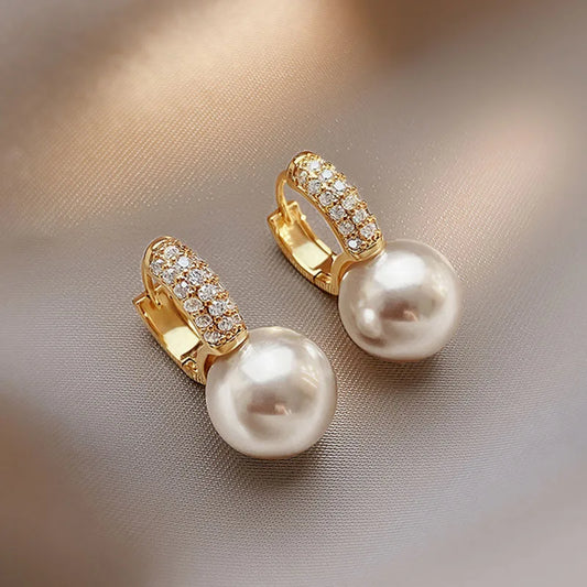 Korea Fashion Light Luxury Simple Classic Pearl Birthday South Earring